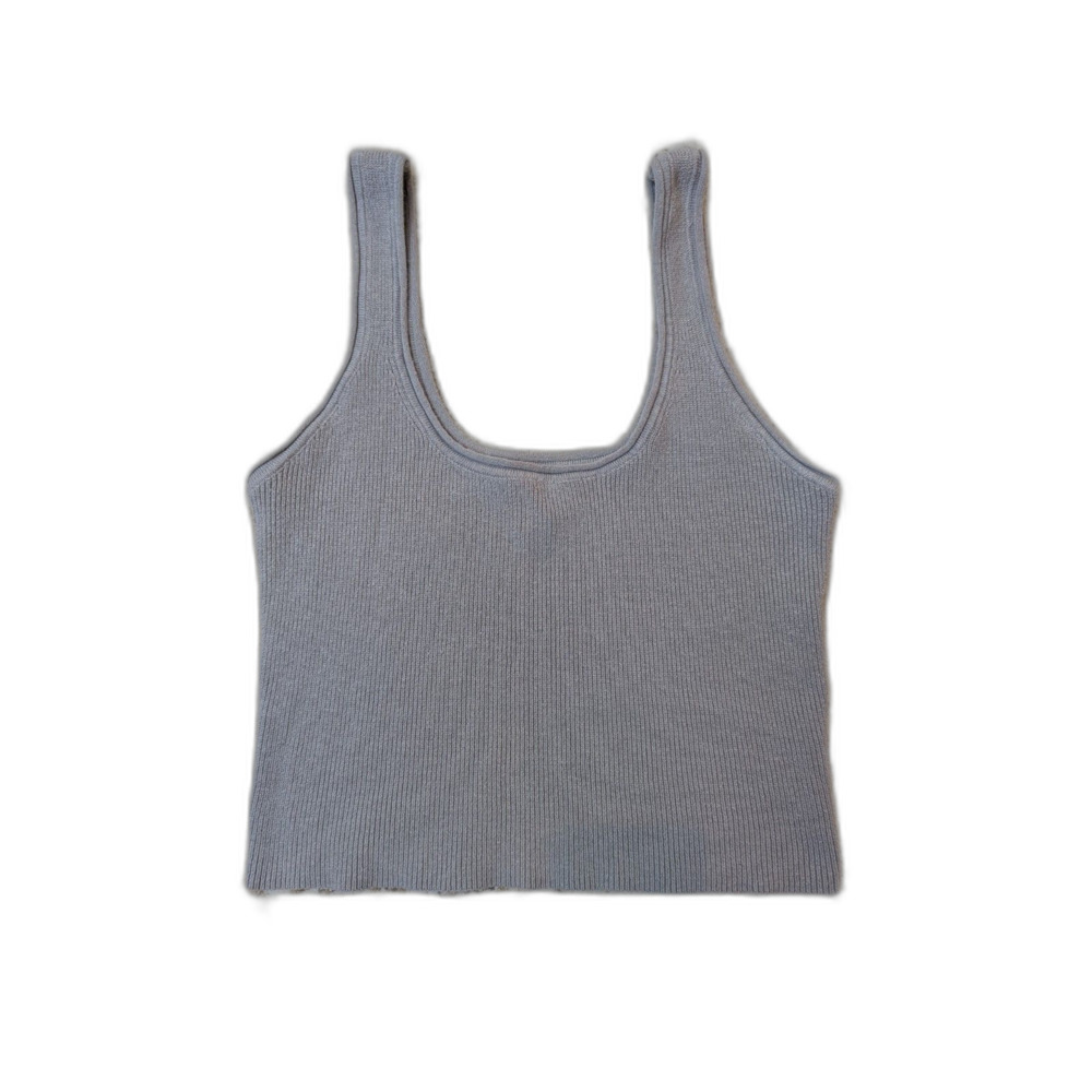Forever 21 Crop Stretchy Knit Tank Top in Mocha Brown Size M
